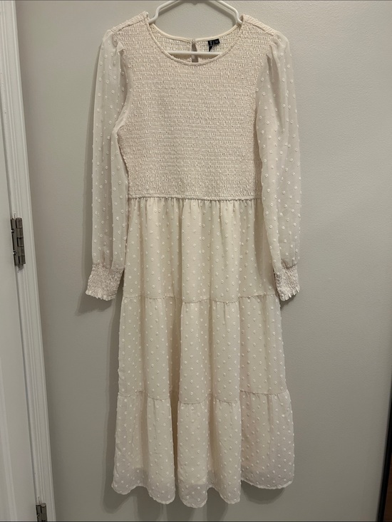Annebouti Dresses & Skirts - White Smocked Tiered Midi Dress
